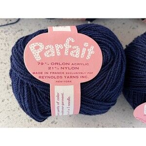 10 Balls Parfait Reynolds Yarns Navy #1240 Orlon Acrylic & Nylon 1 oz France